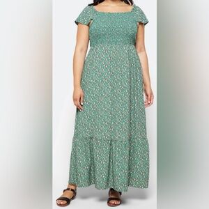 Kaileigh Teal Floral Maxi Skirt